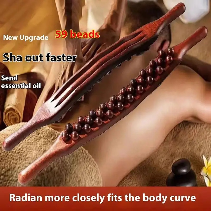 Spa And Wellness - Wooden Massage Roller Stick with Beads