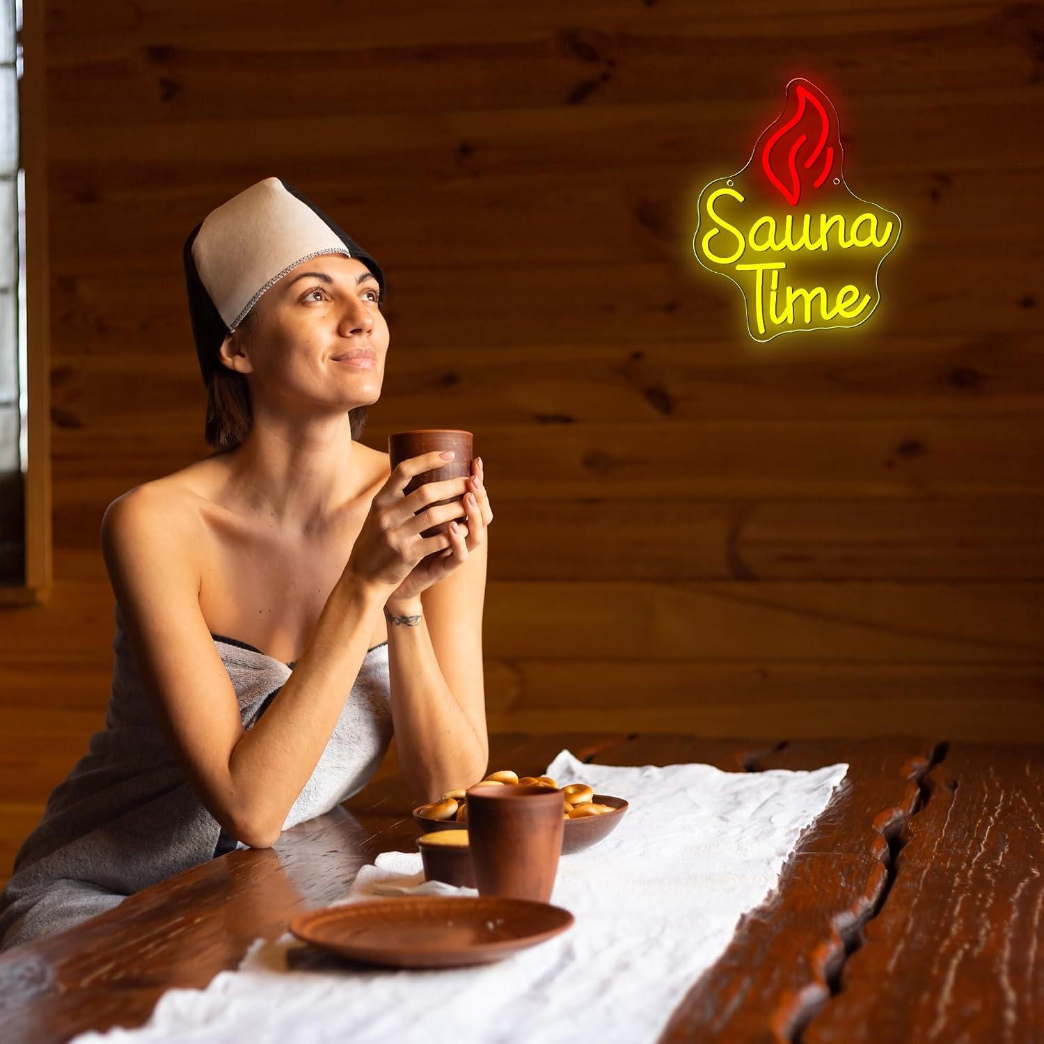 Sauna Time Neon Sign USB Dimma - Spa Wellness Usa review and price
