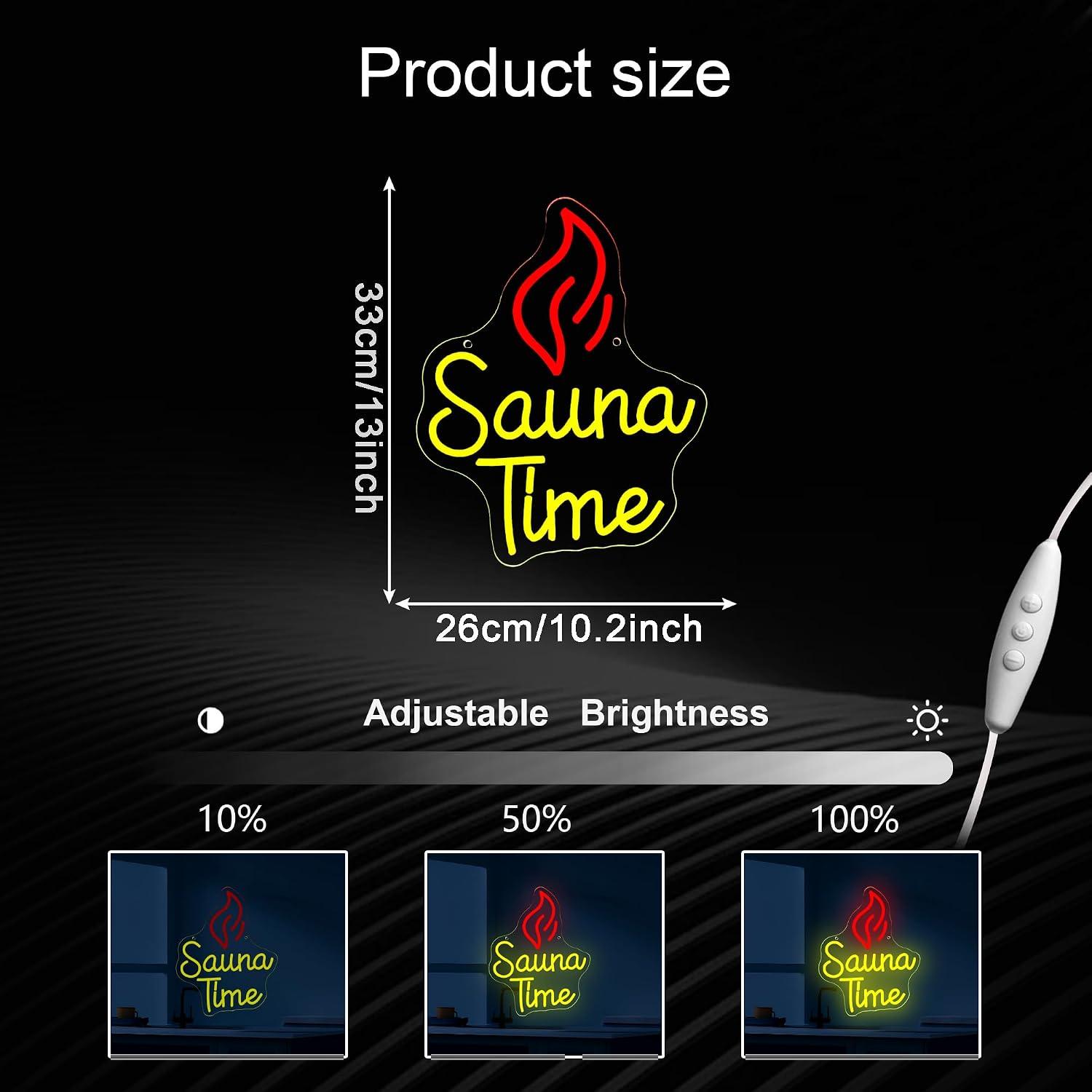 Sauna Time Neon Sign USB Dimma - Spa Wellness Usa review and price